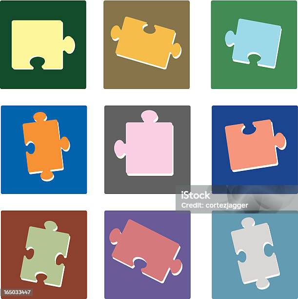 Mehr Pastell Puzzle Stücke Vektorillustration Stock Vektor Art und mehr Bilder von Blau - Blau, Freizeit, Freizeitspiel