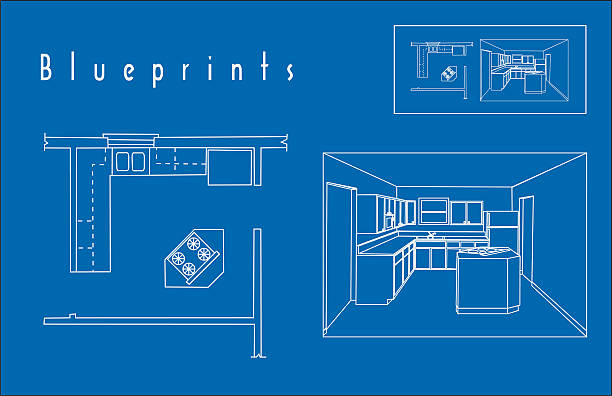 Blueprints vector art illustration