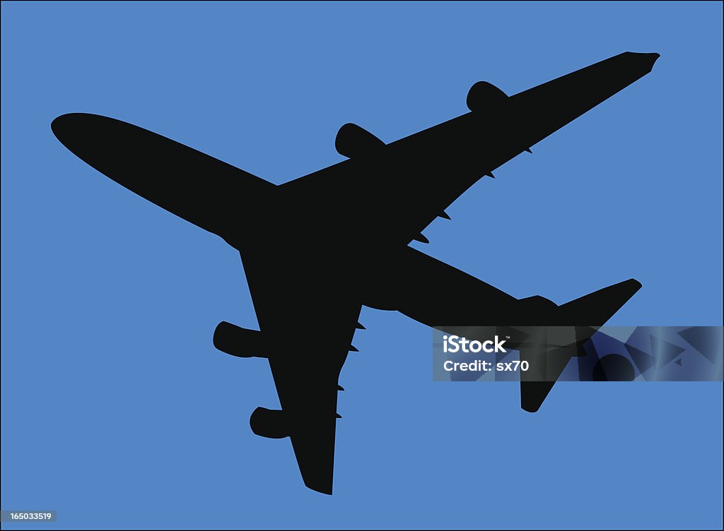 Avion (vecteur - clipart vectoriel de Silhouette - Contre-jour libre de droits