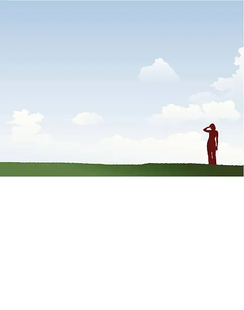 Vector illustration of Scanning the Horizon