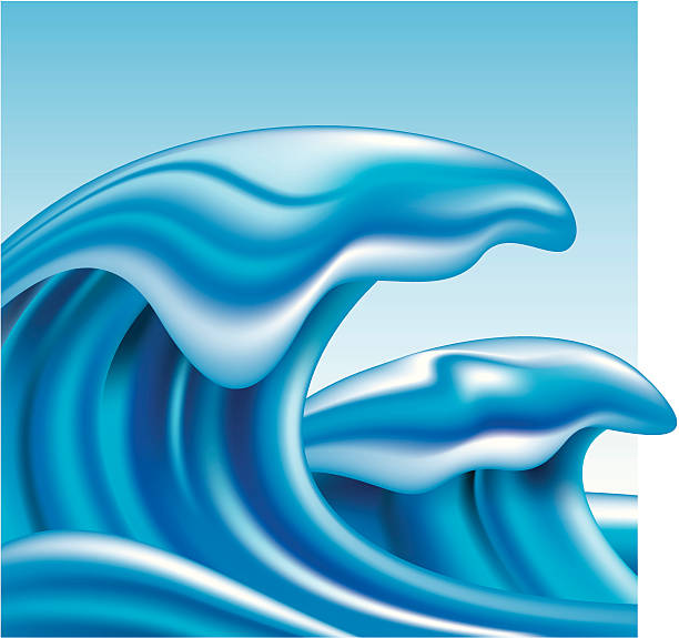 blue wave vector art illustration