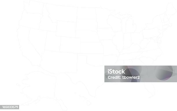 ベクトルマップアメリカの州ライン - アメリカ合衆国のベクターアート素材や画像を多数ご用意 - アメリカ合衆国, アラスカ, イラストレーション