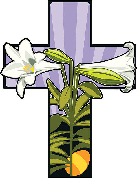 Easter Lilies vector art illustration