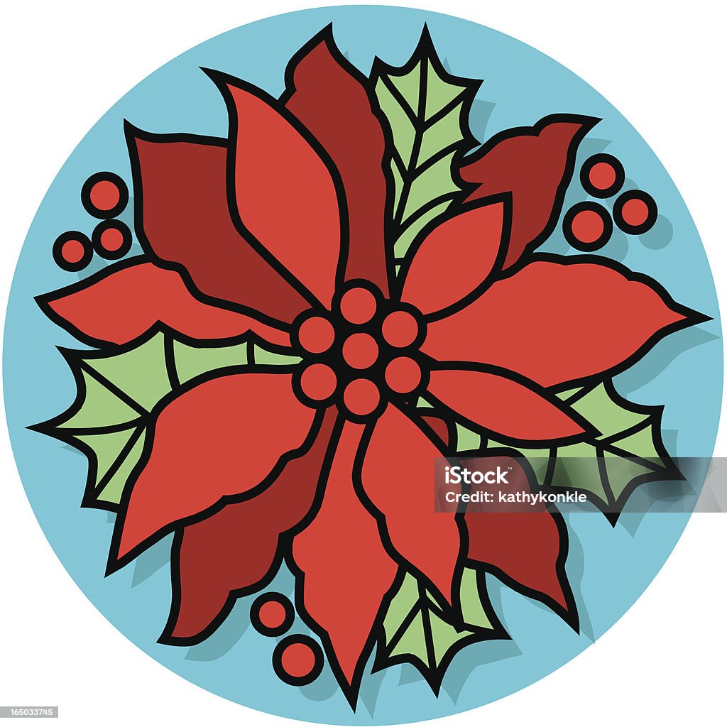 poinsettia Natal - Vetor de Azevinho royalty-free