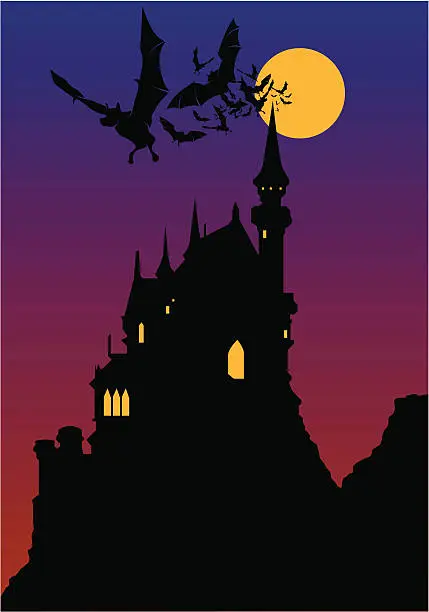 Vector illustration of dracula's home