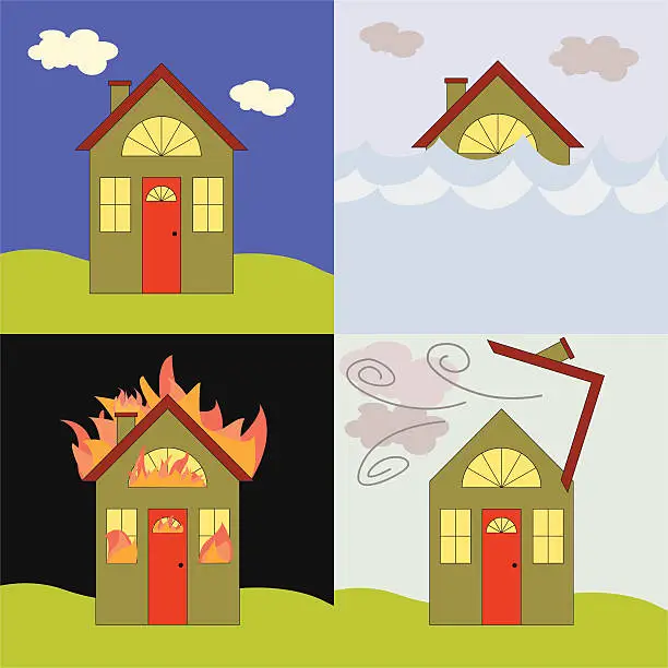 Vector illustration of Home Catastrophy