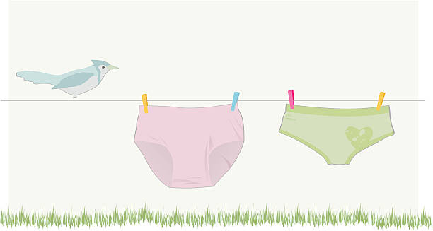 Clothes Line (Vector) vector art illustration