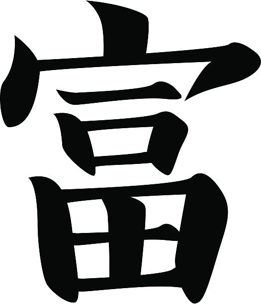 REQUEST vector - Japanese Kanji character WEALTH, RICH vector file. included: .ai .eps .pdf files in zip. kanji symbols stock illustrations