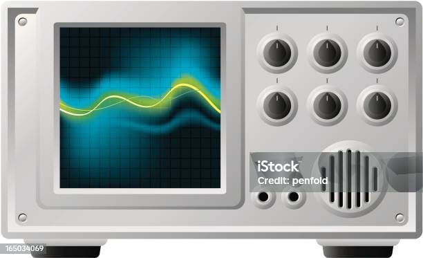 Vetores de Osciloscópio e mais imagens de Monitor de computador - Monitor de computador, Osciloscópio, Tela do dispositivo