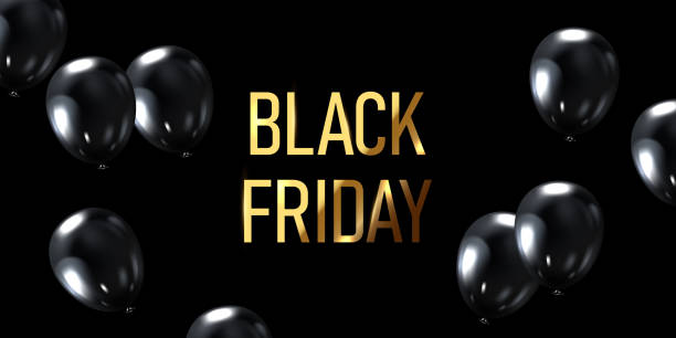 istock black friday sale poster with beautiful black balloons Elegant vector illustration. 1650340968