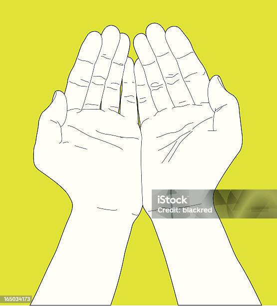 Palms Razem Ręką Gest - Stockowe grafiki wektorowe i więcej obrazów Dłoń - Dłoń, Ręka człowieka, Żebrać