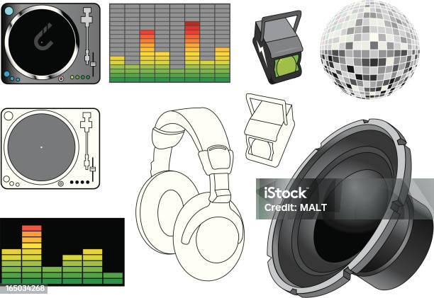 Dj Элементы — стоковая векторная графика и другие изображения на тему Векторная графика - Векторная графика, Вечеринка, Зеркальный шар