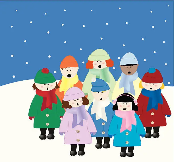 Vector illustration of Carol Singers - incl. jpeg