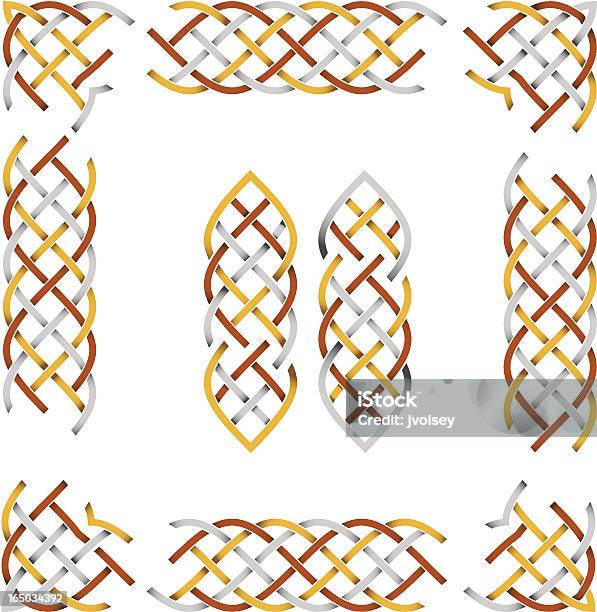 Metalic Celtic Border Stock Illustration - Download Image Now - Three Objects, Braided, Striped