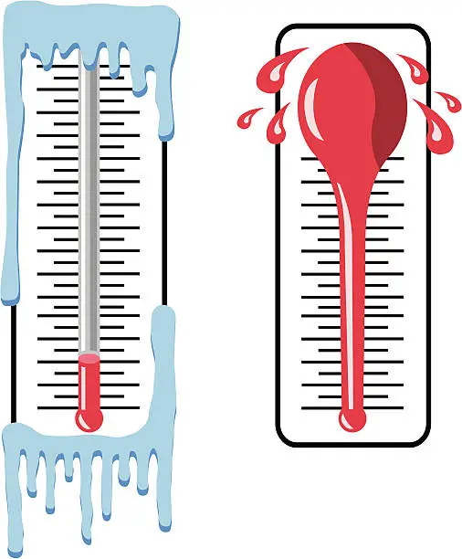 Vector illustration of Hot and Cold