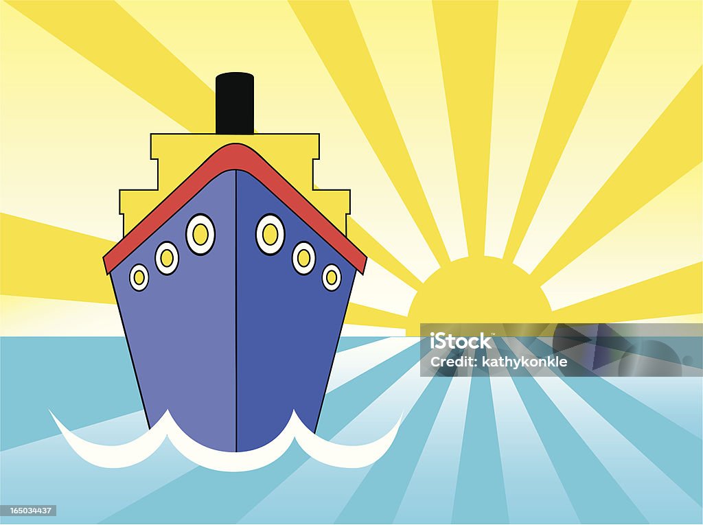 Kreuzfahrtschiff bei Sonnenuntergang - Lizenzfrei Titanic Vektorgrafik