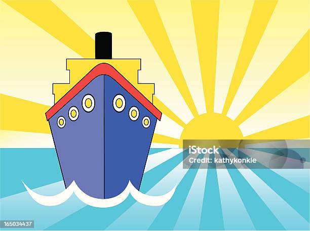 Kreuzfahrtschiff Bei Sonnenuntergang Stock Vektor Art und mehr Bilder von Titanic - Titanic, Kreuzfahrtschiff, Vektor