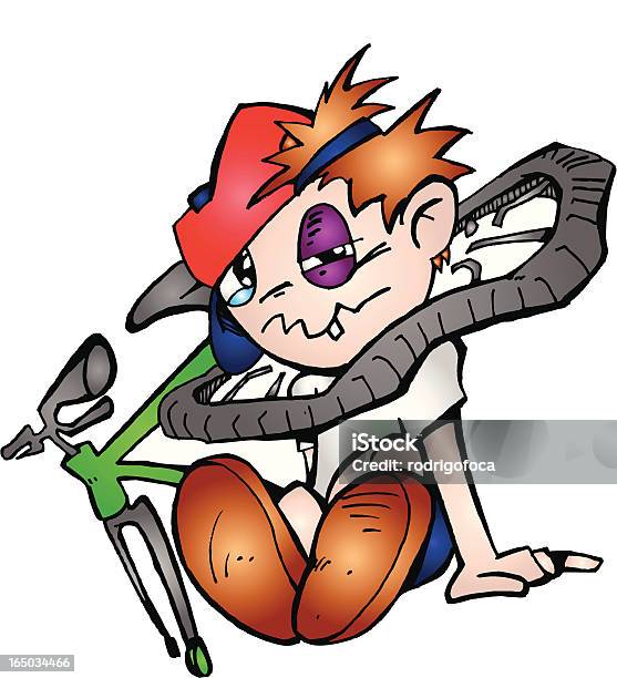 Bike Accident Stock Illustration - Download Image Now - Accidents and Disasters, Adhesive Bandage, Adolescence