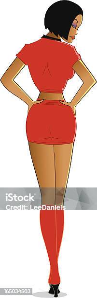Roten Kleid Mädchen Stock Vektor Art und mehr Bilder von Erwachsene Person - Erwachsene Person, Flirten, Frauen