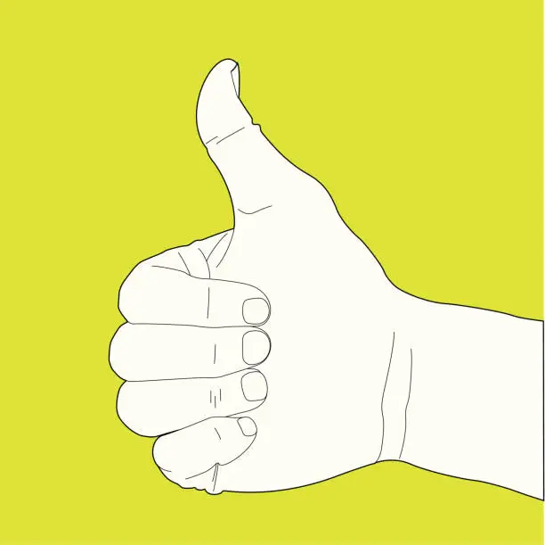 Vector illustration of Thumbs Up Hand Gesture