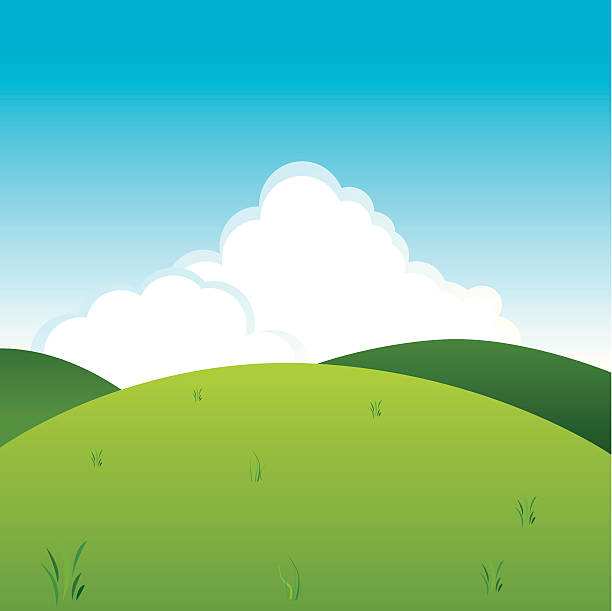 расслабьтесь - rolling hill field green stock illustrations
