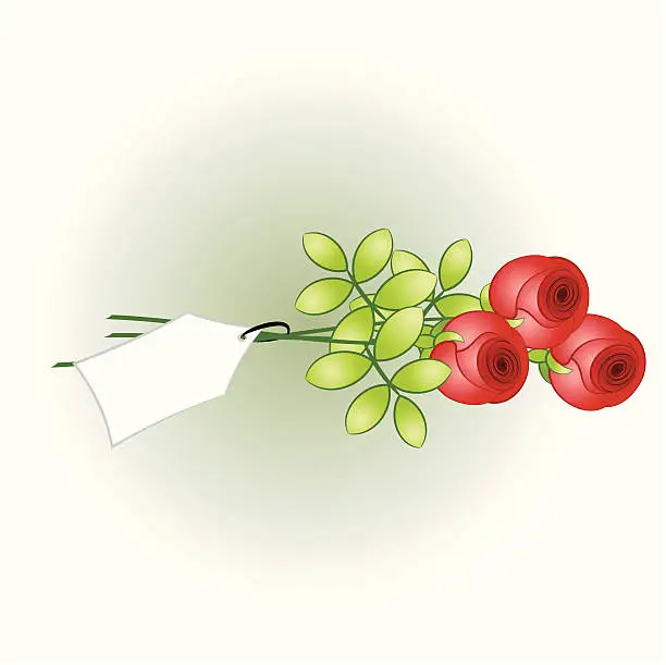 Vector illustration of roses with tag