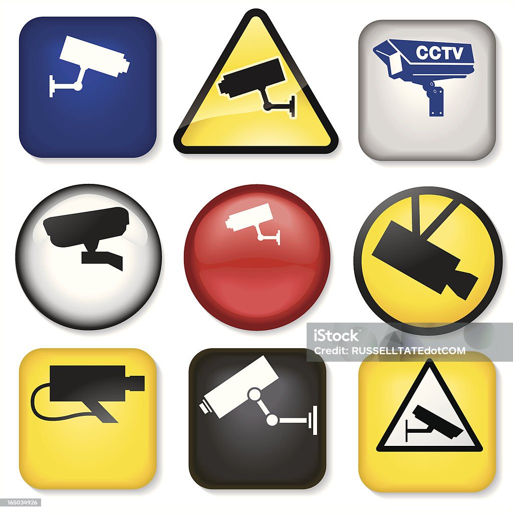 CCTV icone (nessun tipo - arte vettoriale royalty-free di Blu