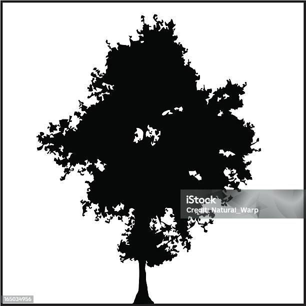 Drzewo Sylwetka 01 - Stockowe grafiki wektorowe i więcej obrazów Czarny kolor - Czarny kolor, Cztery pory roku, Dekoracja