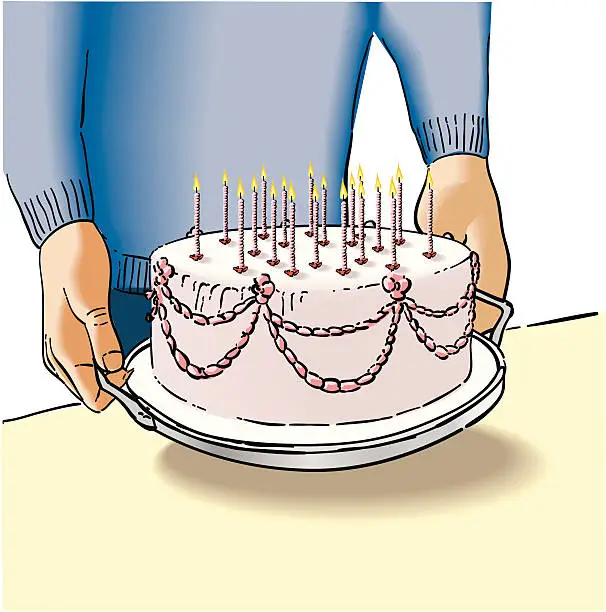 Vector illustration of Big birthday cake