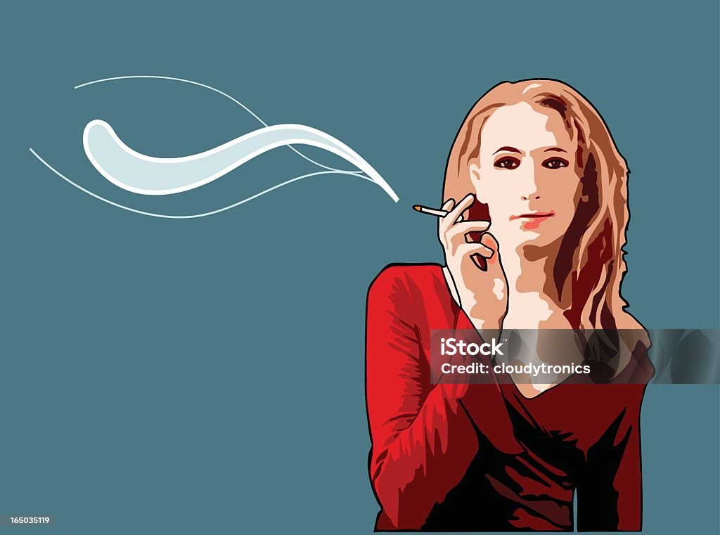 Dziewczyna z papierosów (Wektor - Grafika wektorowa royalty-free (Adolescencja)