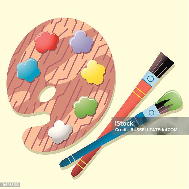 페인트 팔레트 옐로우 DIY에 대한 스톡 벡터 아트 및 기타 이미지 - DIY, 개념, 교육