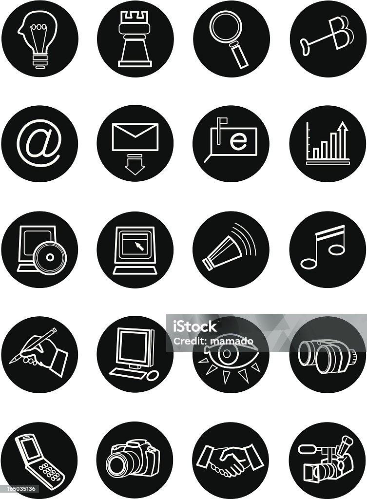 Marketing Communication Icon Set - clipart vectoriel de Icône libre de droits