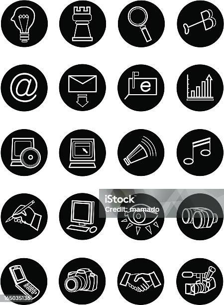 Marketing Communication Icon Set Vecteurs libres de droits et plus d'images vectorielles de Icône - Icône, Production de vidéos, Bruit