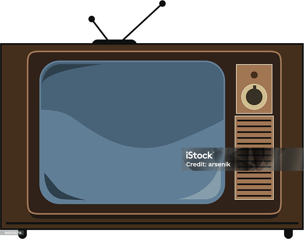 Vintage televisor - arte vectorial de Analógico libre de derechos