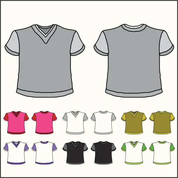 Vector illustration of T-Shirt  : V-Collar