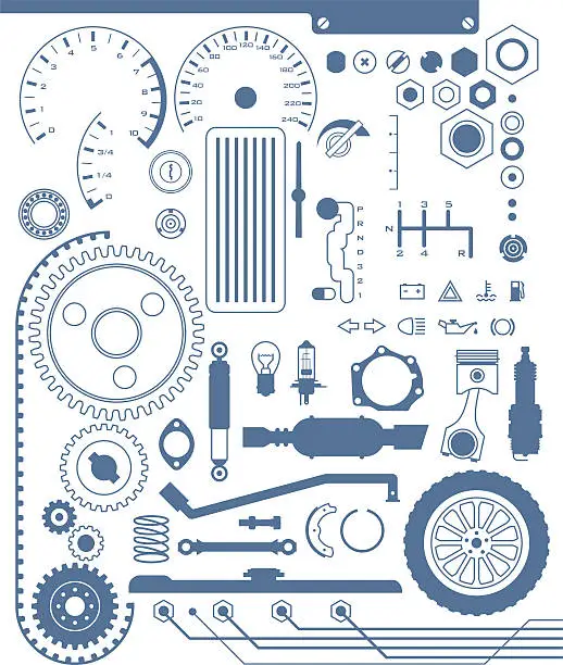 Vector illustration of automotive shapes