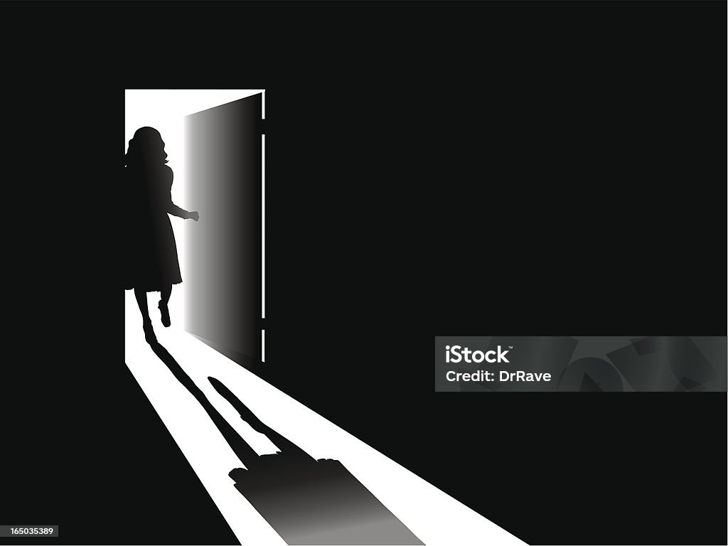 Open door&nbsp;! - clipart vectoriel de Femmes libre de droits