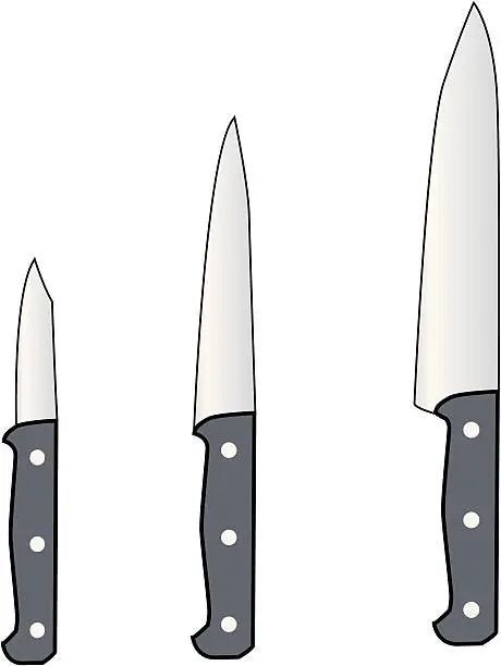 Vector illustration of knife set (vector)