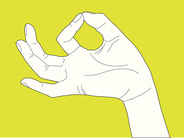 Yoga Hand Gesture Outline illustration of an yoga hand gesture. meditation hands stock illustrations