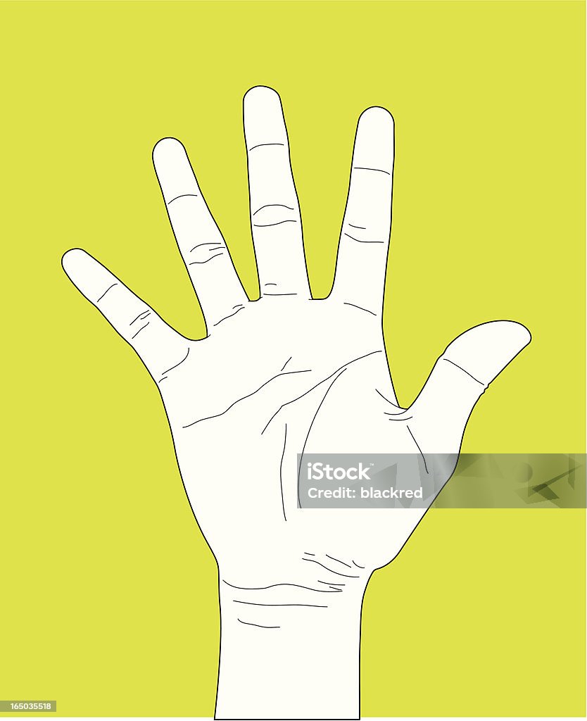 Hand Geste Nummer fünf - Lizenzfrei Handfläche Vektorgrafik
