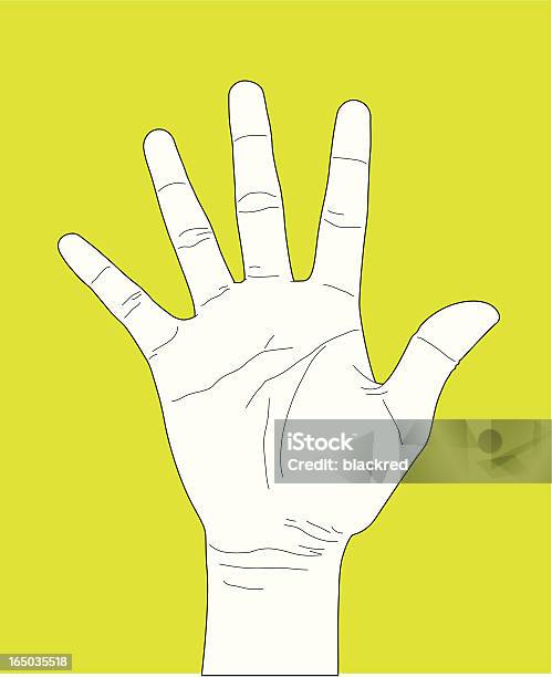 Hand Geste Nummer Fünf Stock Vektor Art und mehr Bilder von Handfläche - Handfläche, Umrisslinie, Lineart