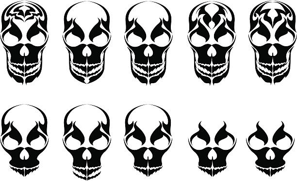 tribal skulls vector art illustration