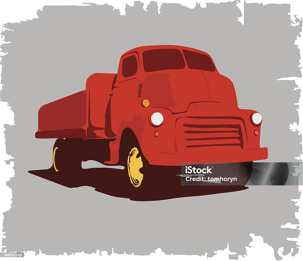 Czerwony stary amerykański Samochód - Grafika wektorowa royalty-free (Pick-up)
