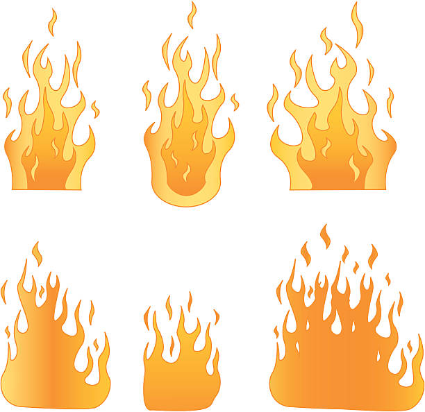 płomienie - fireball orange flame burnt stock illustrations