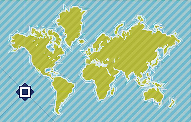 World map in 45 degrees World map in 45 degrees. Traced using Freehand MX on 05/10/2005. 1 layer. Zip file contains EPS format indo pacific ocean stock illustrations
