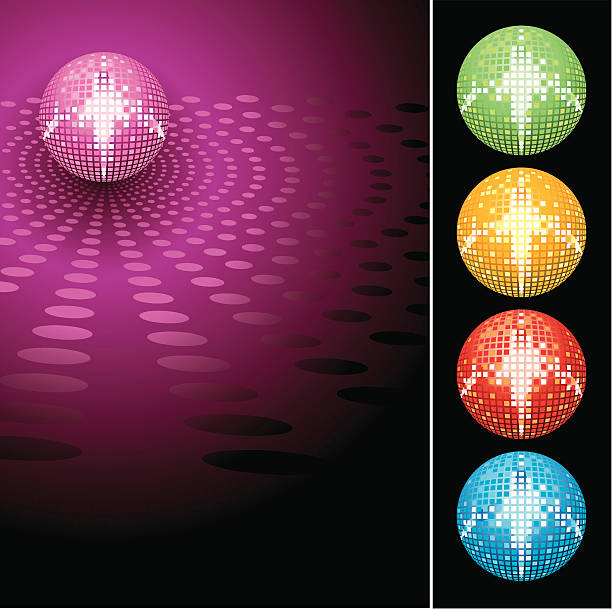 VECTOR-Glitter disco mirror ball vector art illustration