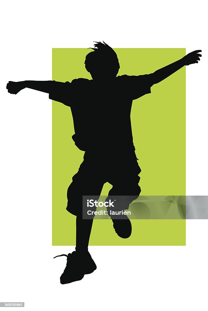 Sillhouette di ragazzo salto. - arte vettoriale royalty-free di Movimento