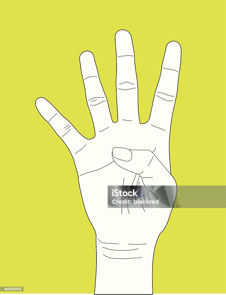 Ręką gest numer cztery - Grafika wektorowa royalty-free (Grafika wektorowa)