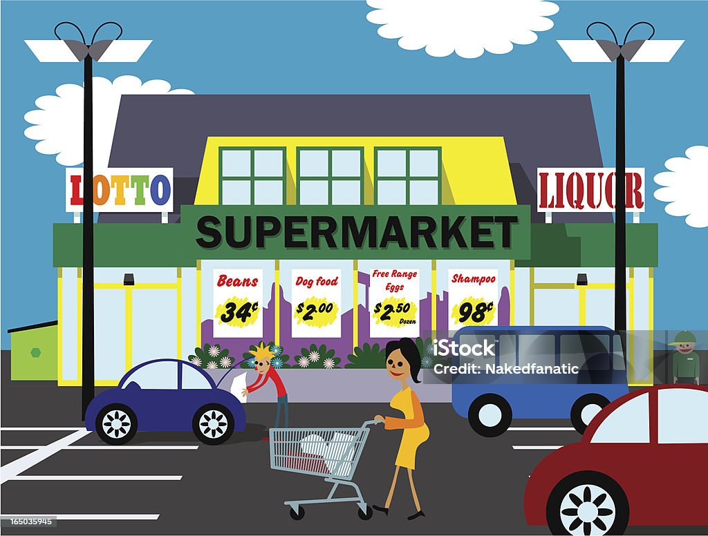 Supermarché - clipart vectoriel de Supermarché libre de droits