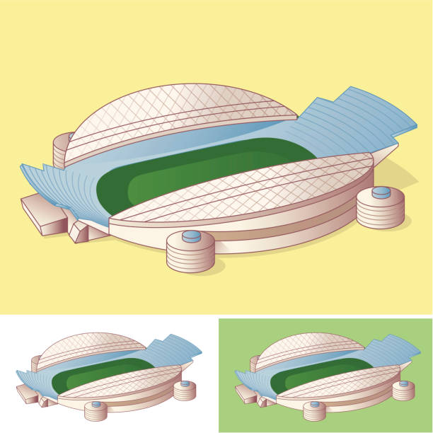 современный стадион - oplympics stock illustrations